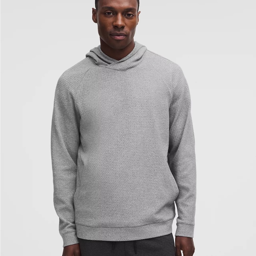 Lululemon Textured Double-Knit Cotton Hoodie Heathered Grey Large